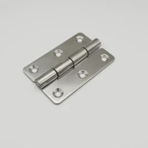 The 103-0 stainless steel door hinge featuring six screw holes is displayed lying flat on a plain white background.