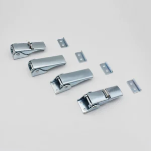 Four 118-0 silver toggle latches with corresponding mounting hardware arranged on a white background.