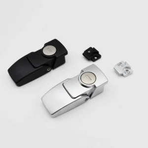 The 119-0 product features two metallic clamps, one in black and one in silver, displayed on a white background, each accompanied by small mounting brackets.