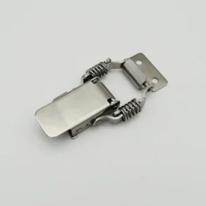 The 133-0 features a metal latch with a rectangular plate and spring mechanism on a white background.
