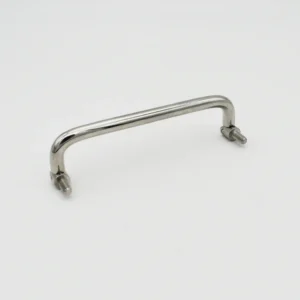 A 153-0 silver metal drawer pull is displayed with two mounting screws on a white background.