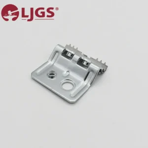 Metal hinge model 170-0 featuring two gear-like teeth and a circular hole, set against a plain background. The LJGS logo is visible in the top left corner.