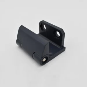 The 22-0 is a gray plastic bracket featuring two pre-drilled holes for mounting and a hinged section.