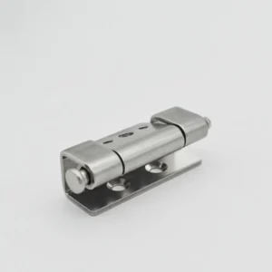 The 32-0 is a compact, silver hinge featuring two cylindrical components and a flat base with screw holes, displayed on a plain white background.