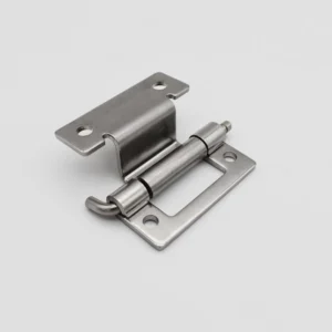 37-0 stainless steel hinge featuring a removable pin and four mounting holes, showcased against a plain white background.