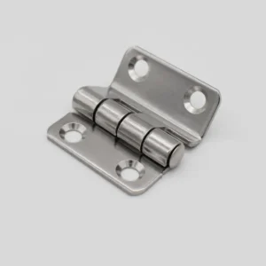 A 40-0 metal hinge featuring four screw holes, set against a light gray background.