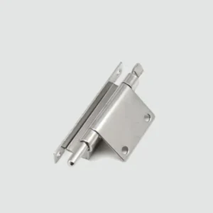 68-0 silver metal hinge with a removable pin and screw holes on the mounting plates, showcased on a plain light grey background.