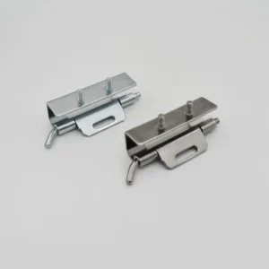 Two Metal T-slot Nuts with Bolts, product name 83-0, displaying different finishes, placed on a plain, light-colored background.