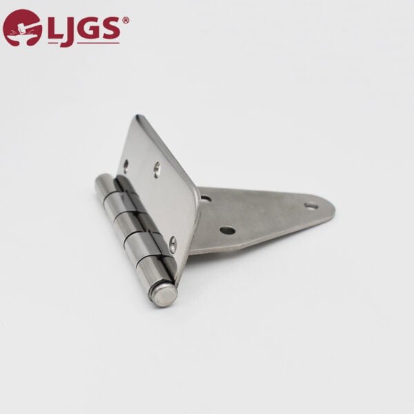 The CL115 (13), a stainless steel 304 hinge with rounded edges and three screw holes on each side, is displayed against a plain white background.