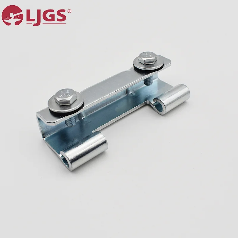 The CL125-1 (7) steel hinge bracket, featuring two bolts and rounded ends, is elegantly displayed on a plain background.