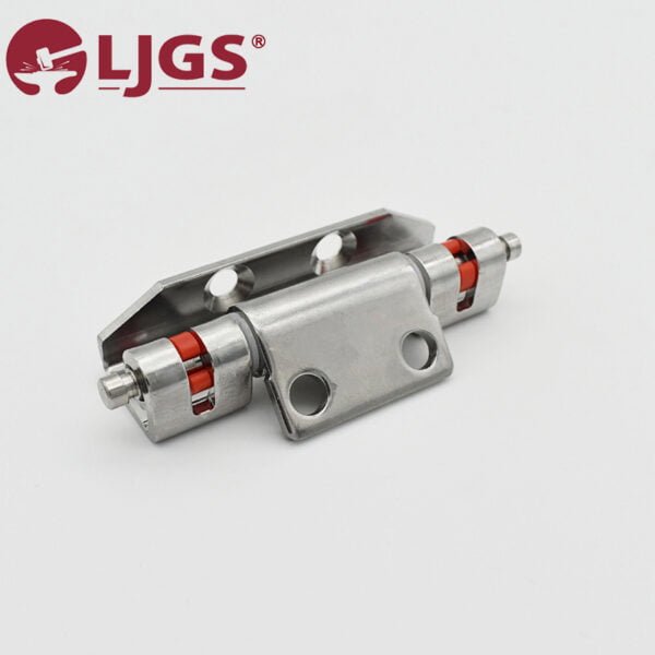 Product: CL138 (9) - A stainless steel hinge with red accents on a white background, featuring the LJGS logo in the top left corner.