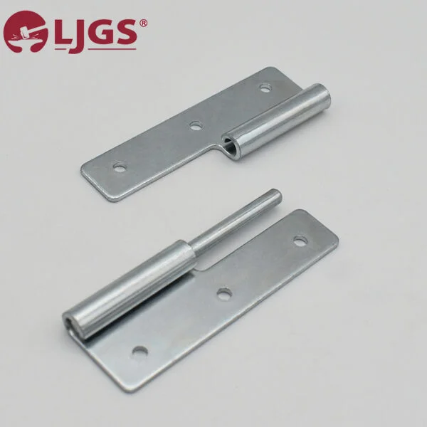 A pair of CL253-7 (1) carbon steel hinge plates featuring cylindrical rods is set against a plain background, with the "LJGS" logo positioned in the top left corner.