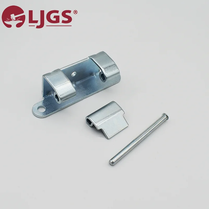 Metal hardware set, model CL275-4 (6), featuring two sturdy carbon steel brackets and a pin on a white background with the LJGS logo in the corner.
