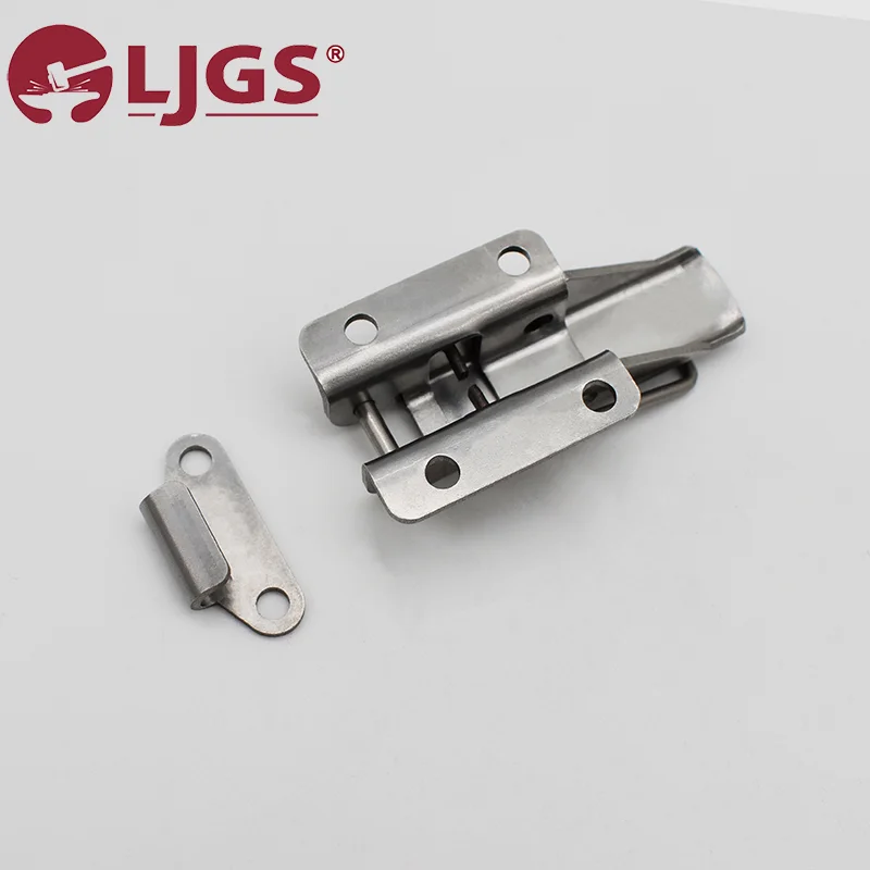 DK617 (1) stainless steel toggle latch with a separate mounting bracket on a white background, featuring the red DK617 logo in the top left corner.