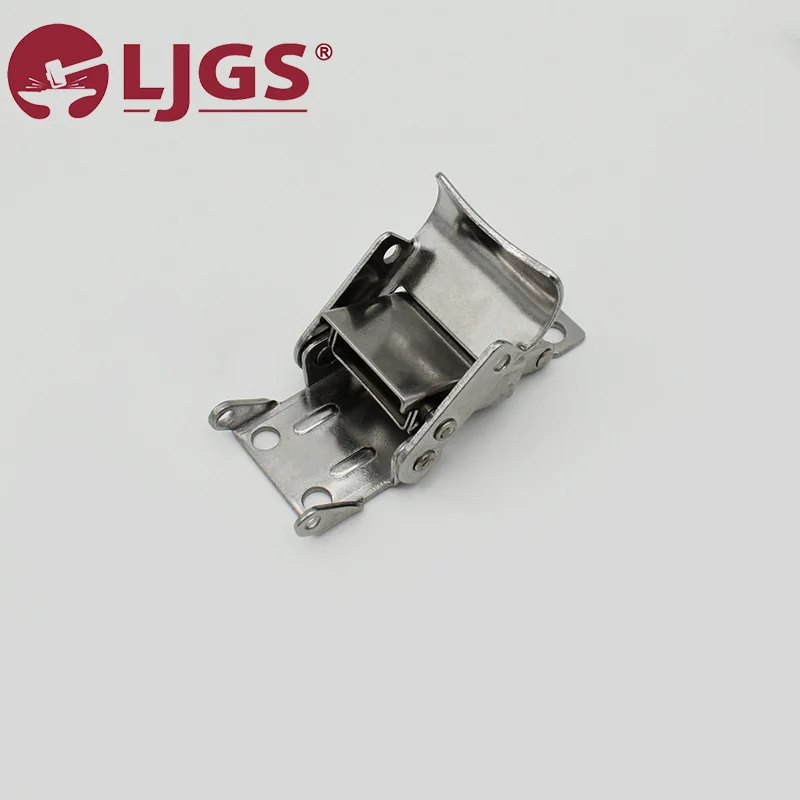 Toggle latch in stainless steel featuring a lever mechanism displayed on a plain background, with the LJGS logo in the top left corner. The DK624 (2) model combines durability with sleek design.