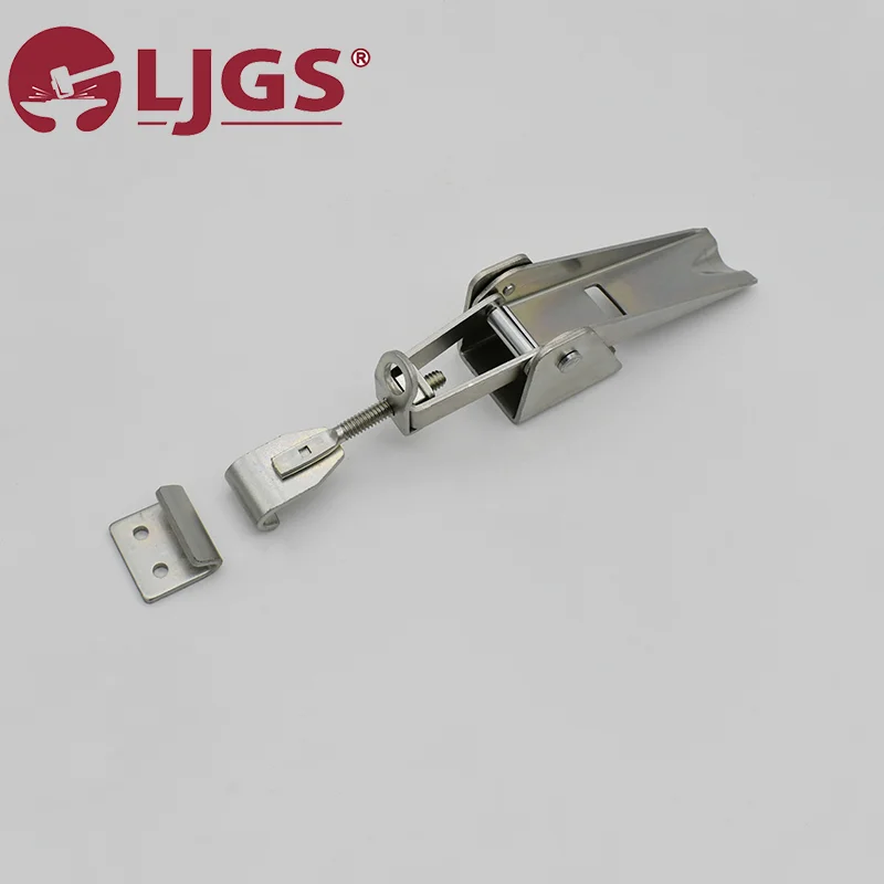A DK639 (2) toggle latch crafted from robust carbon steel, showcasing a rotating mechanism with an independent mounting bracket on a plain background. The LJGS logo is prominently visible in the corner.