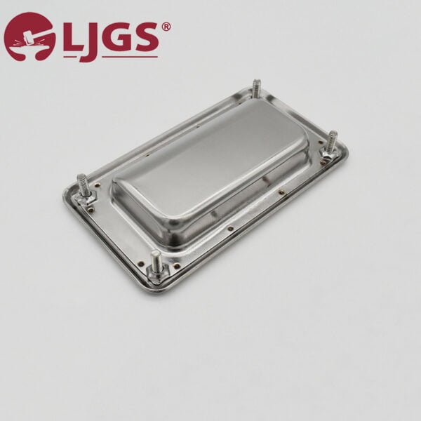 Rectangular metallic component crafted from 304 Stainless Steel, featuring four corner screws. Displayed on a plain background, it showcases an "LJGS" logo in the top left corner. The LS11501M (3) model ensures durability and quality in every detail.