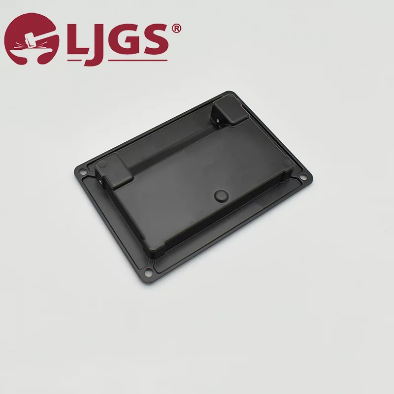 Black rectangular plastic cover with four mounting holes and raised edges, displaying a red LJGS logo on a light background. Perfectly complements the LS125-2 (2) series with its sleek design.