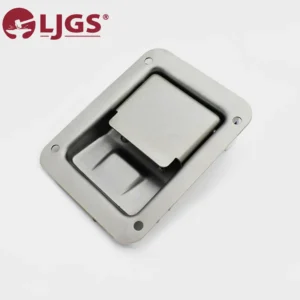 Model 188-3 is a rectangular metal recessed handle accompanied by a mounted plate, with a brand logo positioned in the top left corner.