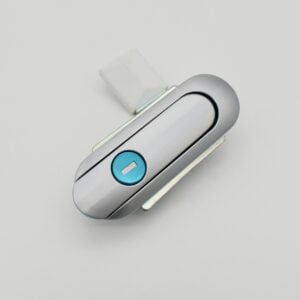 The AB403-1 (2) electric stapler, featuring a sleek silver and white design with a blue button, is elegantly positioned against a plain white background.