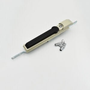 The MS830 (3) security lock, available in beige and black, is shown artistically against a white background and includes two keys.