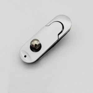 Introducing the MS843 (2) silver folding knife, featuring a circular button and elegantly displayed against a plain white background. This sleek design combines functionality and style, making the MS843 (2) an essential tool for everyday tasks.