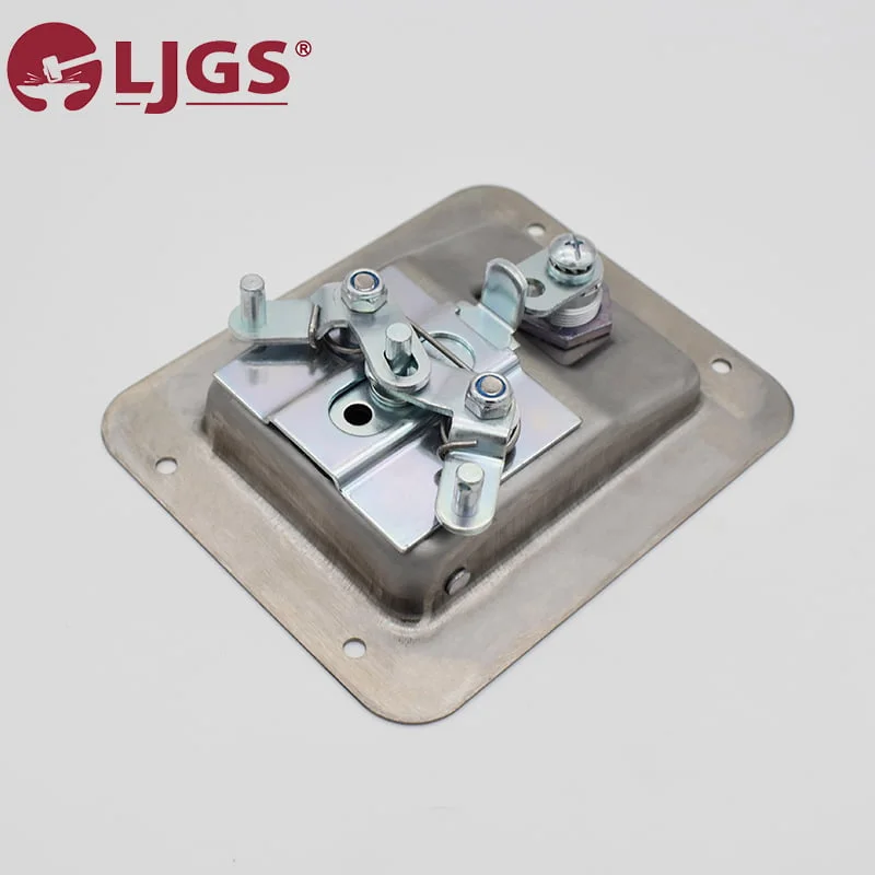 The MS866-2 (3) metal latch mechanism, complete with a mounting plate, includes four bolts and a central lever, all presented against a white background.