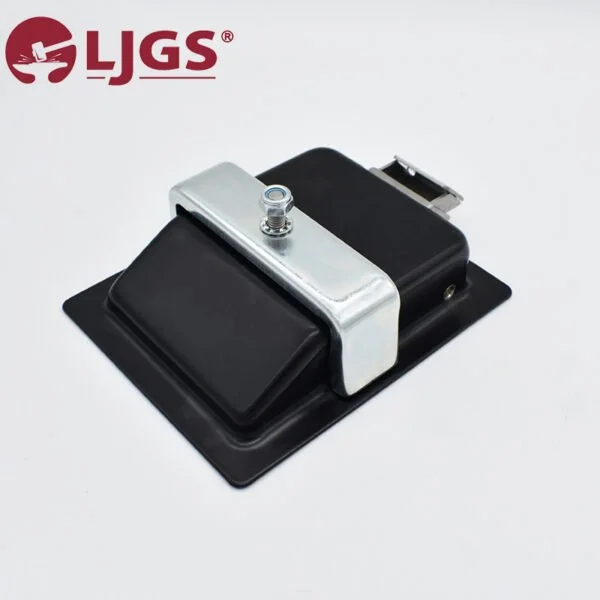 The MS866-3-3A (6) is a mechanical latch in black and silver, complete with a logo positioned in the top left corner on a clean white background.