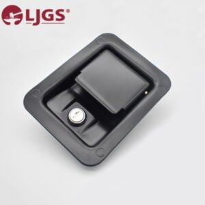 The MS866-5 (2) black recessed lockable latch, featuring a built-in keyhole, is displayed against a plain background.