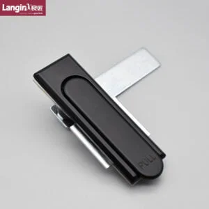 A 5fb82271-6ec2-45c1-86cf-3650e2a12234 in black and silver zinc alloy with "PULL" inscribed on a gray background.