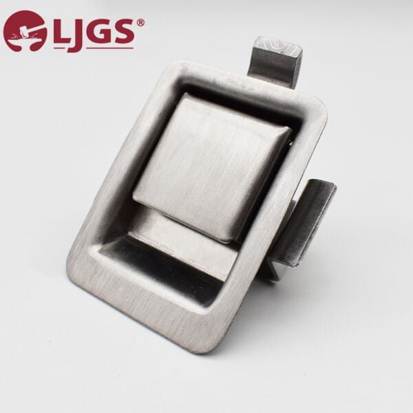 Rectangular metal recessed handle with a brushed finish, featuring the LJGS logo in the top left corner, identified by product name 13baa514-9d91-41d3-9a19-5a44b5571eb3.