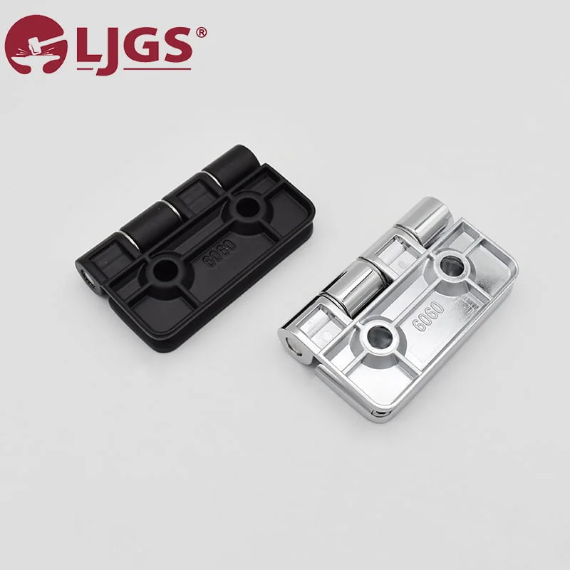 Two metallic hinges, one black and one silver, labeled with "CL6060 (5)" and featuring a logo in the top left corner, are displayed on a plain white background.