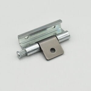 The LJ032-3 metal slide bolt latch features a cylindrical pin and a rectangular mounting plate set against a neutral background.