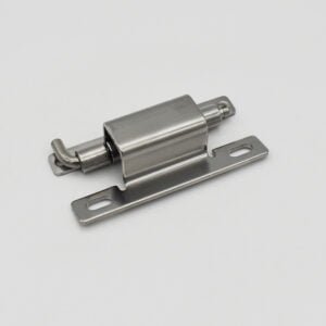 The 6d45e21b09e78db0575a1c0662c70e4 is made from durable stainless steel and includes two mounting holes along with a sliding bolt, making it perfect for securing doors or panels.