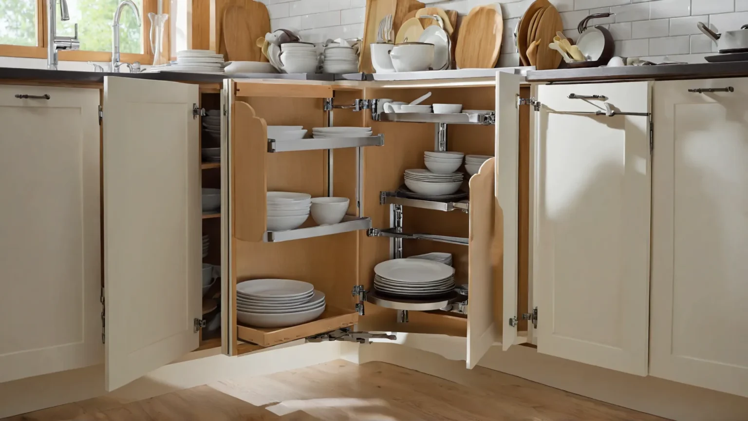 A cabinet door that uses soft-close hinges