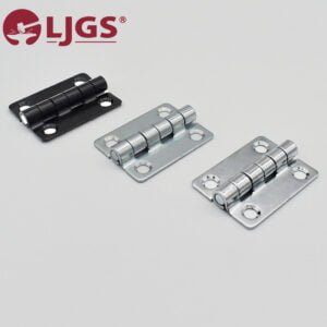 Three metal door hinges: one black CL209 (6), two silver butterfly industrial hinges, each with four screw holes, displayed on a white background.